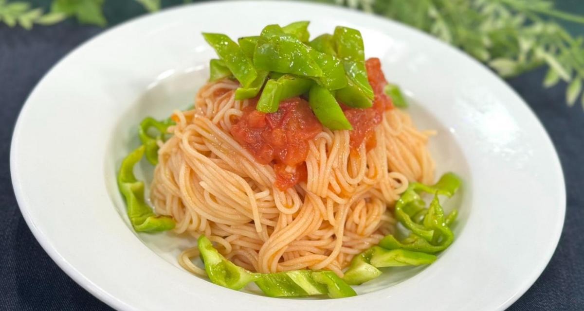 甘長とうがらしとトマトの冷製パスタ | ひろしま満点ママ!! | TSS